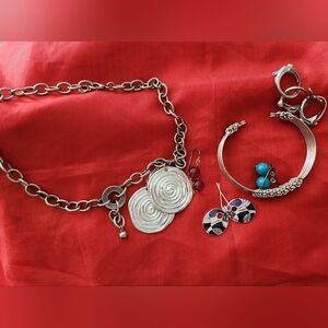 Lot of silver-tone jewelry